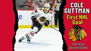 Cole Guttman #70 (Chicago Blackhawks) first NHL goal Feb 19, 2023