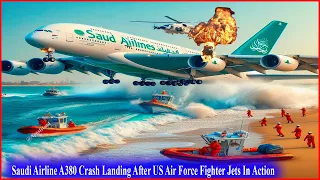 Saudi Airline A380 Crash Landing After US Air Force Fighter Jets In Action #gta5 #shorts #planecrash