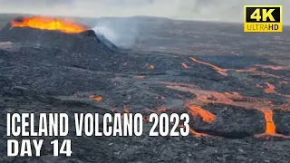 Lava going east now. Volcano Report from Litlihrutur. Trip 5 ongoing. July 23, 2023.