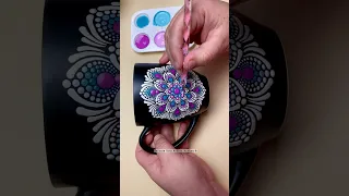 Step by step digital dot mandala mug painting tutorial Etsy @ Delicatedotsandrea #art #craft #viral