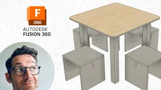 Kids Table with Stool - Fusion360