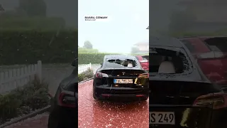 Tesla windshield destroyed by hail | AccuWeather