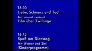 Programmtafeln und Sendeschluß ARD (03.11.1986)