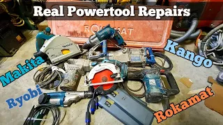 Power Tools Repairs, Some old and new tools in for repair today. From a Kango 900 to a Rokamat.