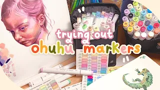 Testing out Ohuhu Markers | Portrait drawing and collaging!