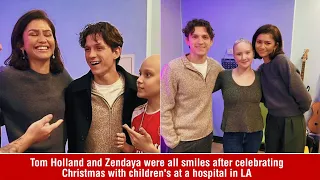 Tom Holland and Zendaya were all smiles after celebrating Christmas with children at a hospital