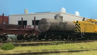Model trains,Switching the plant log yard and a tank car. #modelrailroad #classictrains #subscribe