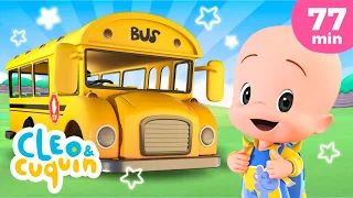 The Wheels On the Bus 🚌 and more Nursery Rhymes by Cleo and Cuquin | Children Songs