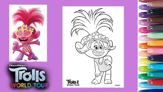 Trolls Coloring Book | Coloring Poppy Troll | Markers