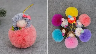 Such wonderful dolls decorate my Christmas tree🎄The perfect tulle pom-pom❄️Christmas ornaments DIY