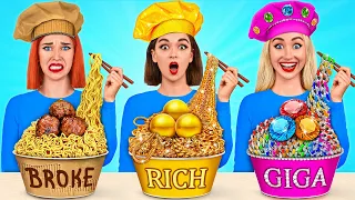 Riche VS Fauché VS Giga Riche Aliments Défi | Défis Amusants par Multi DO Challenge