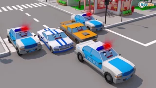 Мультики про Машинки Полицейская Машина На Автозаправке – 3D Мультфильм Сборник2