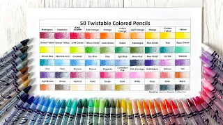 50 Crayola Twistable Crayons Label, Names and Swatches!