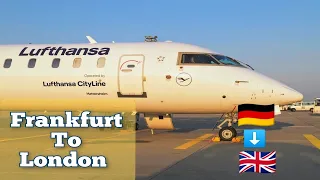 FRANKFURT TO LONDON FLIGHT WITH LUFTHANSA CityLine