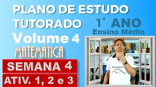 Correção das Atividades 1,2 e 3, Semana 04, PET Vol. 4,  9º Ano(FUNÇÃO AFIM)