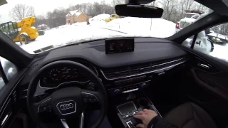 2017 Audi Q7 Snow driving / small drifts POV video! (3.0T Quattro)