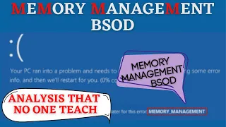 Memory management error Windows 10 | Stopcode memory management Windows 10