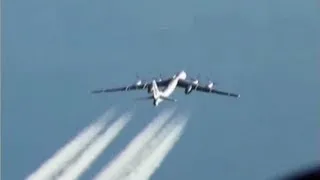 Tupolev Tu-95 bomber dropping a cruise missile