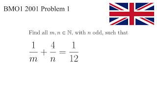 A Nice Equation | British Mathematical Olympiad 2001 Round 1 Poblem 1