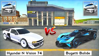 3D Driving Class 2022 - Hyundai N Vision 74 vs Bugatti Bolide. Who is Win? | Full Comparison
