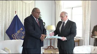 Fijian President of Fiji receives letters of credence from The Ambassador of Hungary