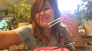 Japanese shark girl eats seafood 🦈 👧🏽