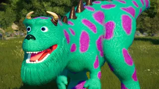 Sulley from Monsters, Inc. Dinosaur in Epic Battle vs Super hero dinosaurs | JWE 2 Mods