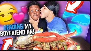 LEADING MY BOYFRIEND ON To See His Reaction...... MUKBANG GLO.TWINZ