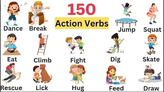 150 Action verbs vocabulary / learn Action verbs vocabulary in English Pronunciation with pictures