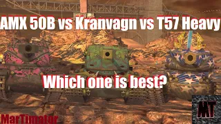 Kranvagn VS AMX 50B VS T57 Heavy |  WoT Blitz