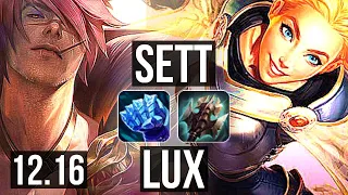 SETT vs LUX (MID) | 1500+ games, 1.9M mastery, 4/2/10 | KR Diamond | 12.16