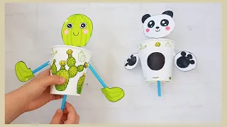 DIY : Игрушка из стаканчика, трубочек и бумаги / Handmade toy