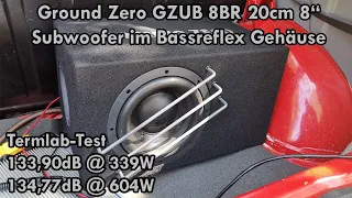 Ground Zero GZUB 8BR 20cm Bassreflex Subwoofer GZUW 8SQ | GZUW 8SQ-D2 300W RMS Basskiste Bassbox