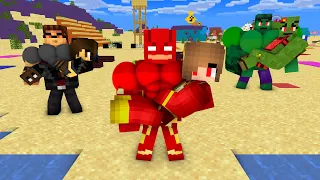 Monster School : SHORT LIFE SUPER HERO GIRLFRIEND CHALLENGE + BODY BUILDER BOYFRIEND  - Minecraft