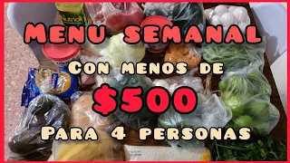 como organizo mi gasto semanal con $500 para 4 personas 🥦🍉🍳#tips de #ahorro💰