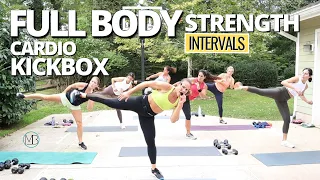 Full Body Cardio Kickbox and Strength Intervals | HIIT Workout