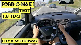 2007 Ford C-max I 1.8 TDCi 115HP | POV Test drive | review | specs | interior | 0-100