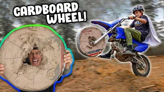 We Built A Pit Bike Wheel Out Of Cardboard!!