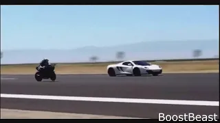 320HP SUPERCHARGED KAWASAKI H2R VS 592HP MCLAREN MP4-12C I BOOSTBEAST