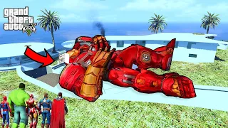 Franklin Enter Inside HULKBUSTER Head then FAKE IRONMAN VS GOD HULK BUSTER in GTA5 | GTA5 AVENGERS