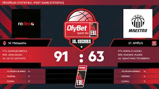 Olybet basketbola līga: Radex - Maestro (3.līgas spēle par 3.vietu)