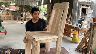 DIY Tutorial: Crafting a Comfortable Chair with Backrest from Salvaged Wood Found in the River