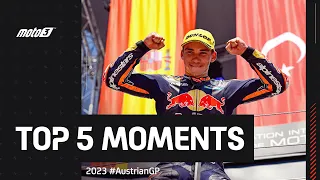 Top 5 Moto3™ Moments ⚔️ | 2023 #AustrianGP