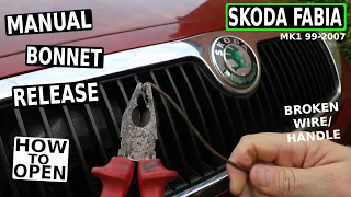 SKODA FABIA Bonnet Release Broken, How To Open (MK1 99-07)