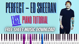 Perfect - Ed Sheeran - Easy Piano Visuals Tutorial - Sheet Music Play Along