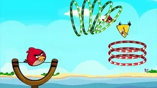 Angry Birds Slingshot Fun 2 - SHOOT MAXIMUM TERENCE AND CHUCK THROUGH CIRCLE RING!