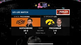 Spencer Lee (Iowa) VS Nick piccininni (OKLAHOMA)