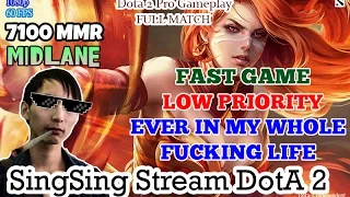Singsing Streams Dota 2 | Fast Game Low Priority Ever IN MY LIFE | Full Ranked Match