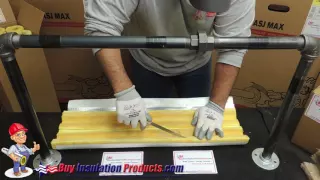 Carving out Fiberglass Pipe Insulation at Pipe Union