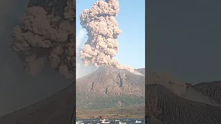 Sakurajima Volcano ERUPTION Japan Oct 12 2023 #shorts